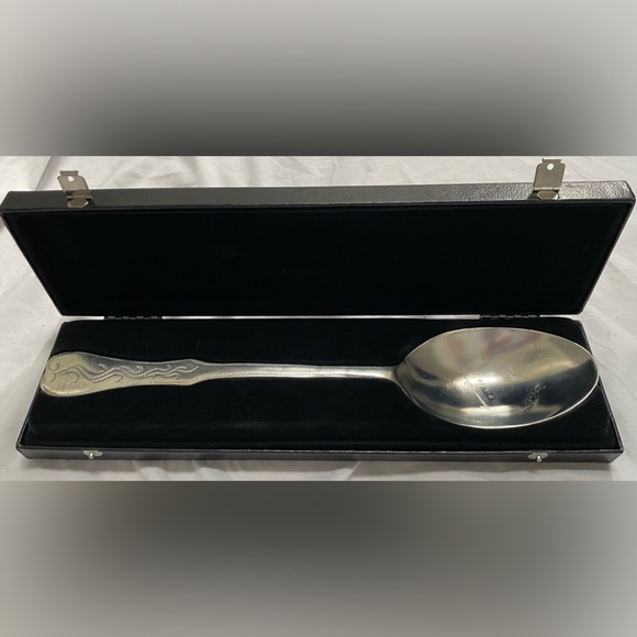Vintage Askvoll Brug Støpt Tin Cast Pewter Extra Large Spoon Norway.